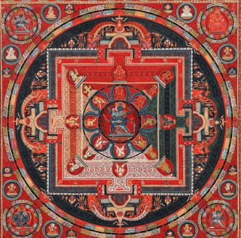 Mandala of Heruka Krishna Yamari; Tsang Province, Central Tibet; 15th century; mineral pigments on cloth; Rubin Museum of Art; C2005.16.41 (HAR 65464)