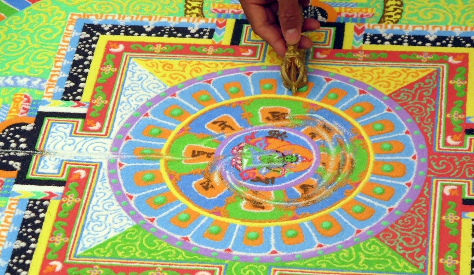 Tibetan Monks Create Sand Mandala Live