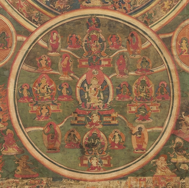 Peaceful and Wrathful Deities of the Bardo (detail of Peaceful Deities)