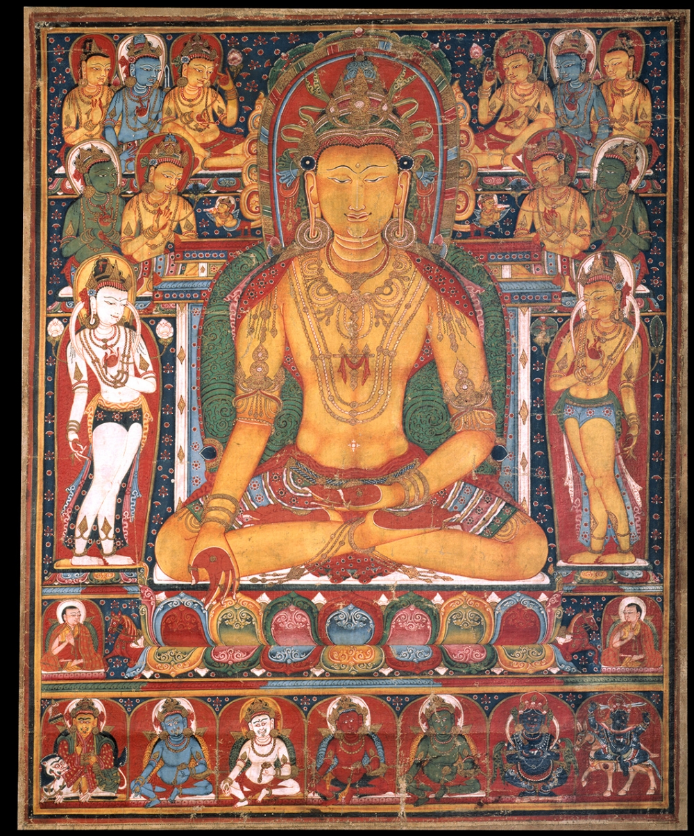 Buddha Ratnasambhava with Wealth Deities