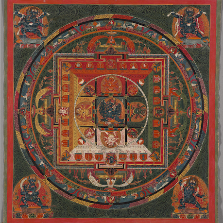 Mandala (of Vajrabhairava, or from Rubin collection) Mandala of Vajrabhairava Ngor Monastery, Tibet; 1650–1750 Pigments on cotton Asian Art Museum of San Francisco The Avery Brundage Collection, B63D5